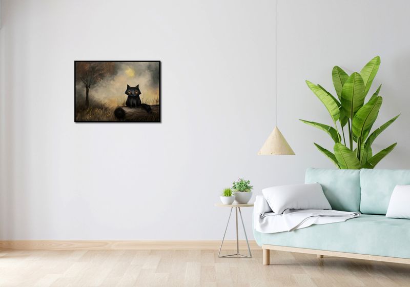 Plakat 70x50cm Czarny Kot zdjęcie 4