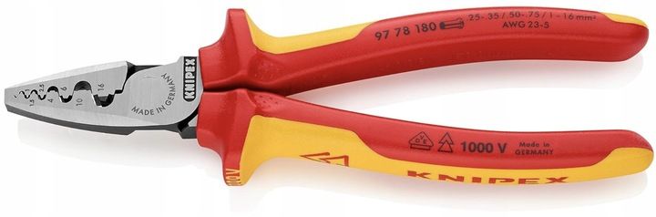 KNIPEX 97 78 180 szczypce do zaciskania tulejek 0,25-16 mm zaciskarka zdjęcie 3