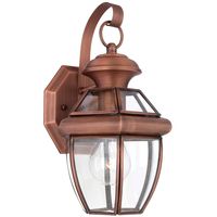 Elewacyjna LAMPA zewnętrzna QZ-NEWBURY2-S-AC Elstead QUOIZEL klasyczna OPRAWA ścienna ogrodowa IP44 miedź przezroczysta