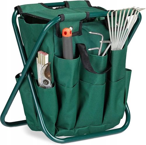 Stołek Składany Taboret Ogrodowy Wędkarski Z Torbą Na Narzędzia na Arena.pl