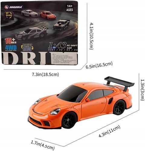 ZDALNIE STEROWANE AUTKO DRIFT RC 1:43 PILOT SPORTOWY POJAZD Z ŻYROSKOPEM na Arena.pl