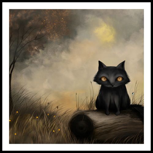 Plakat 90x90cm Czarny Kot na Arena.pl