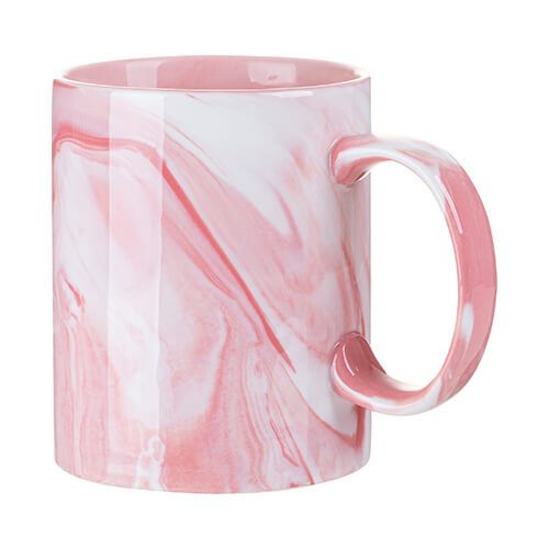 Kubek 330 ml do sublimacji - różowy marmur na Arena.pl