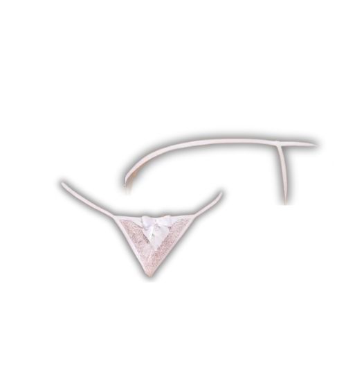 Białe sexy stringi z pęknięciem S-L zdjęcie 2