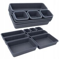 ORGANIZER MODUŁOWY MODULARNY DO SZUFLADY SZUFLADOWY WKŁADY ZESTAW 8SZT