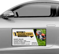 Magnes na samochód reklama magnetyczna 60x30 cm USŁUGI OGRODNICZE