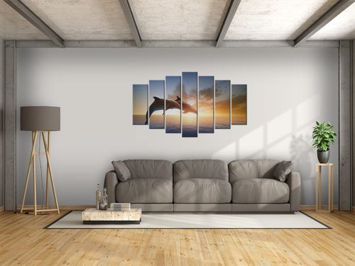 Obraz Delfiny 140x80 tryptyk na Arena.pl