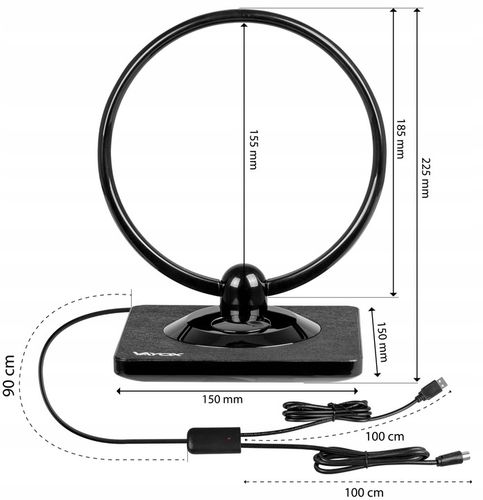 ANTENA POKOJOWA DVB-T2 AKTYWNA DO TV NAZIEMNEJ WZMACNIACZ 4K LTE MUX8 VAYOX na Arena.pl