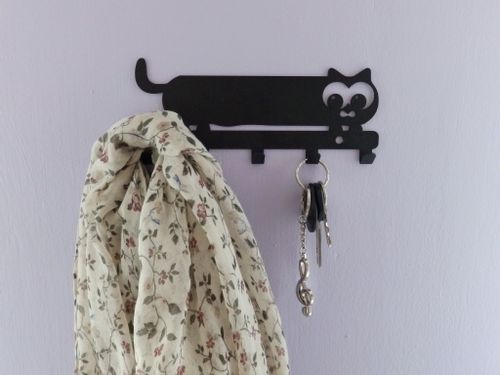 Metalowy wieszak ścienny na ręczniki ubrania klucze loft KOTEK biały na Arena.pl