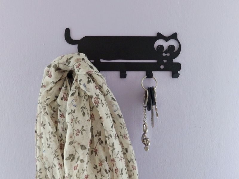 Metalowy wieszak ścienny na ręczniki ubrania klucze loft KOTEK biały zdjęcie 14