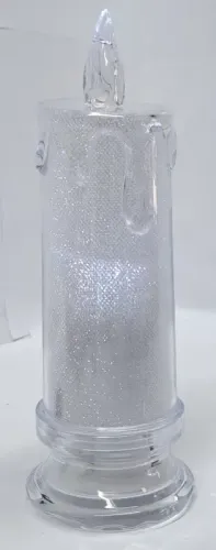 Świeca diamentowa LED 6.5x18cm o delikatnym białym świetle na baterie Barwa światła - Zimna (ok 6000k) na Arena.pl