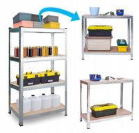 Regał magazynowy metalowy HUMBERG 150 x 76 x 31 cm max 135 kg na półkę