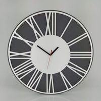 Wielki zegar ścienny 50 cm Rzymski Biały
