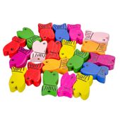 Drewniane koraliki RYBKA ryba 11x19mm mix 20szt.