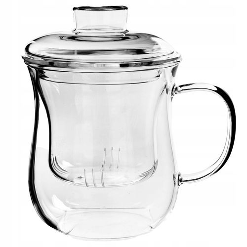 KUBEK Z ZAPARZACZEM DO HERBATY ZIÓŁ 370ml SITKO SZKLANY POKRYWKĄ TERMICZNY na Arena.pl