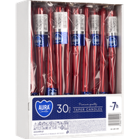 Świece stołowe BISPOL Aura s30-1-230 245/23 czerwony metalik ~7h 30szt.