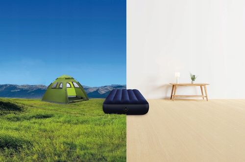 Materac dmuchany welurowy granatowy jednoosobowy łóżko 191x76 INTEX 64756 na Arena.pl