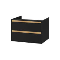Tuto szafka wisząca 80 cm podumywalkowa 2 szuflady, czarny mat/dąb