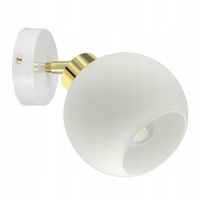 Lampa Ścienna Kinkiet Biały Szklana Kula White Glass - K1 LED E27