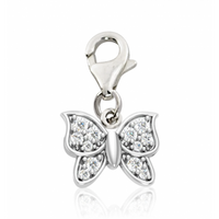 SREBRNY CHARMS MOTYLEK Z CYRKONIAMI PRÓBA SREBRA 925