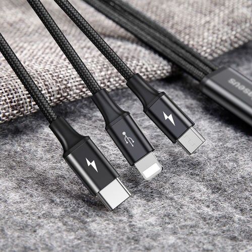 Baseus Kabel Rapid USB 3w1 Micro Usb + USB C + Lighting na Arena.pl