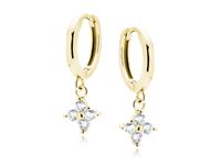 ELEGANCKIE POZŁACANE SREBRNE KOLCZYKI GŁADKIE KÓŁKA Z OZDOBĄ BIAŁE CYRKONIE