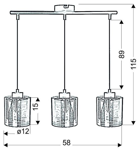 Nocturno zwis 3x40W E27 chrom zdjęcie 4