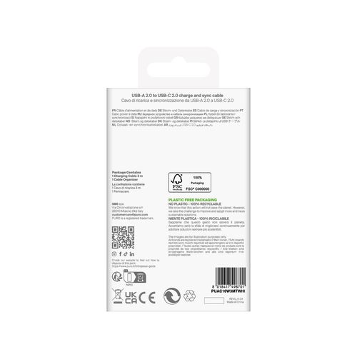 kabel przewód usb-a - usb-c tpe 10w 3m - biały na Arena.pl