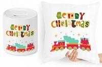 Na Święta Zestaw Poduszka + Skarbonka Prezent Z Nadrukiem Ze Zdjęciem