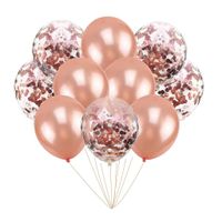 Balony rose gold i z konfetti różowo złotym, 30 cm 10 szt.