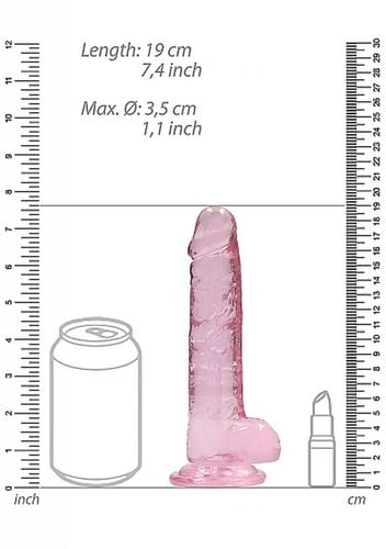 7 / 18 cm realistic dildo with balls   pink na Arena.pl