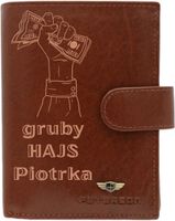 ZESTAW Portfel męski skórzany GRAWER prezent na urodziny z imieniem