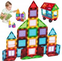KLOCKI MAGNETYCZNE 70 ELEMENTÓW EDUKACYJNE 3D DLA DZIECI Z PUDEŁKIE