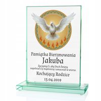 Pamiątka bierzmowania STATUETKA na PREZENT na BIERZMOWANIE +  nadruk