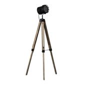 Podłogowa lampa Retro ABR-RRV-C-E27 Abruzzo reflektor drewniany czarny