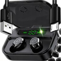 SŁUCHAWKI BEZPRZEWODOWE DOUSZNE BLUETOOTH 5.3 SPORTOWE DOTYKOWE + POWERBANK