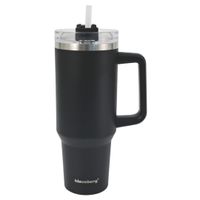 stalowy kubek termiczny termos 1100ml z rączką i słomką klausberg kb-7942