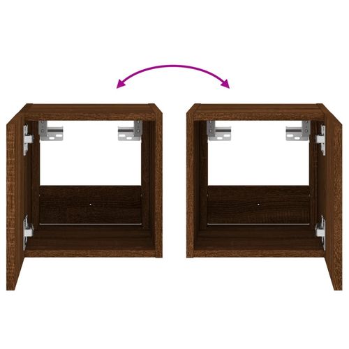 Ścienna szafka TV z LED, brązowy dąb, 30,5x35x30 cm na Arena.pl