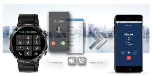 Smartwatch Gravity GT21-3 + Czarny Pasek Silikonowy na Arena.pl