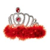 diadem czerwony z puszkiem królewna księżniczka