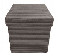 Pufa ze schowkiem 30x30 brązowa Lampas sztruksowa siedzisko kwadratowa