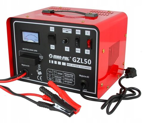 PROSTOWNIK ŁADOWARKA DO SAMOCHODÓW GZL-50 12V/24V SZYBKIE ŁADOWANIE 50A na Arena.pl