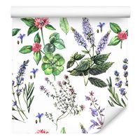 Tapeta lawenda liście koniczyna zioła do kuchni