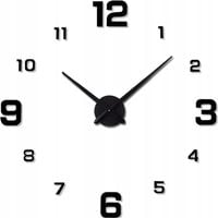 ZEGAR ŚCIENNY 3D NOWOCZESNY PRZYKLEJANY NA ŚCIANĘ CZARNY XXL 130 CM