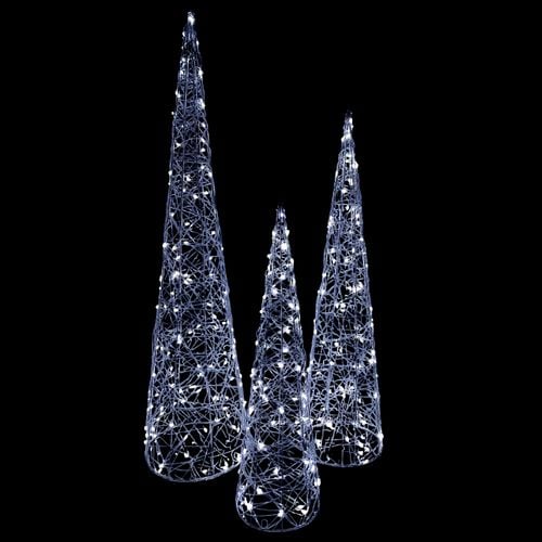 ŚWIECĄCE CHOINKI LED OZDOBA ŚWIĄTECZNA DEKORACJA FIGURKI 3szt 100/80/60cm na Arena.pl