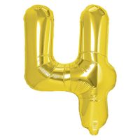 Balon foliowy cyfra 4 złoty 100 cm
