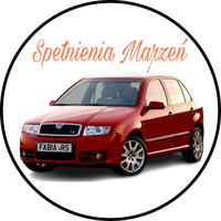 Opłatek na tort Skoda Auto Samochód Logo Bryka Urodziny 18 30 40 50 60