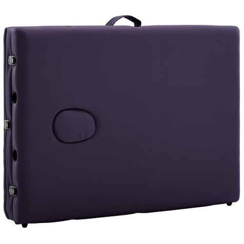 Składany stół do masażu, 3 strefy, drewniany, fioletowy na Arena.pl