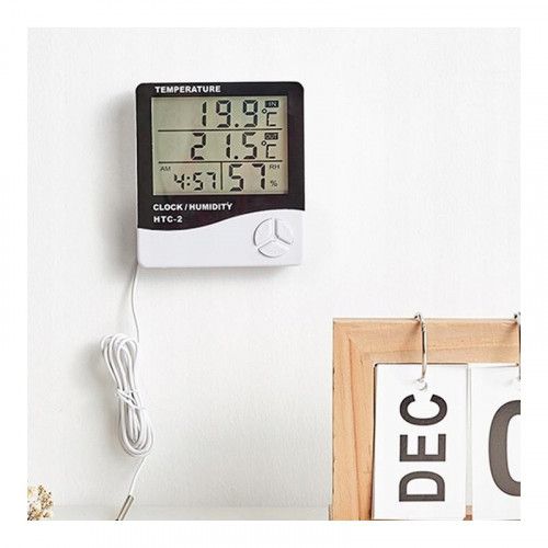 BEZPRZEWODOWA STACJA POGODY TERMO-HIGROMETR ZEWNĘTRZNA SONDA ZEGAR BUD na Arena.pl