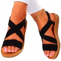 SANDAŁY DAMSKIE Z GUMECZKAMI PŁASKA PODESZWA